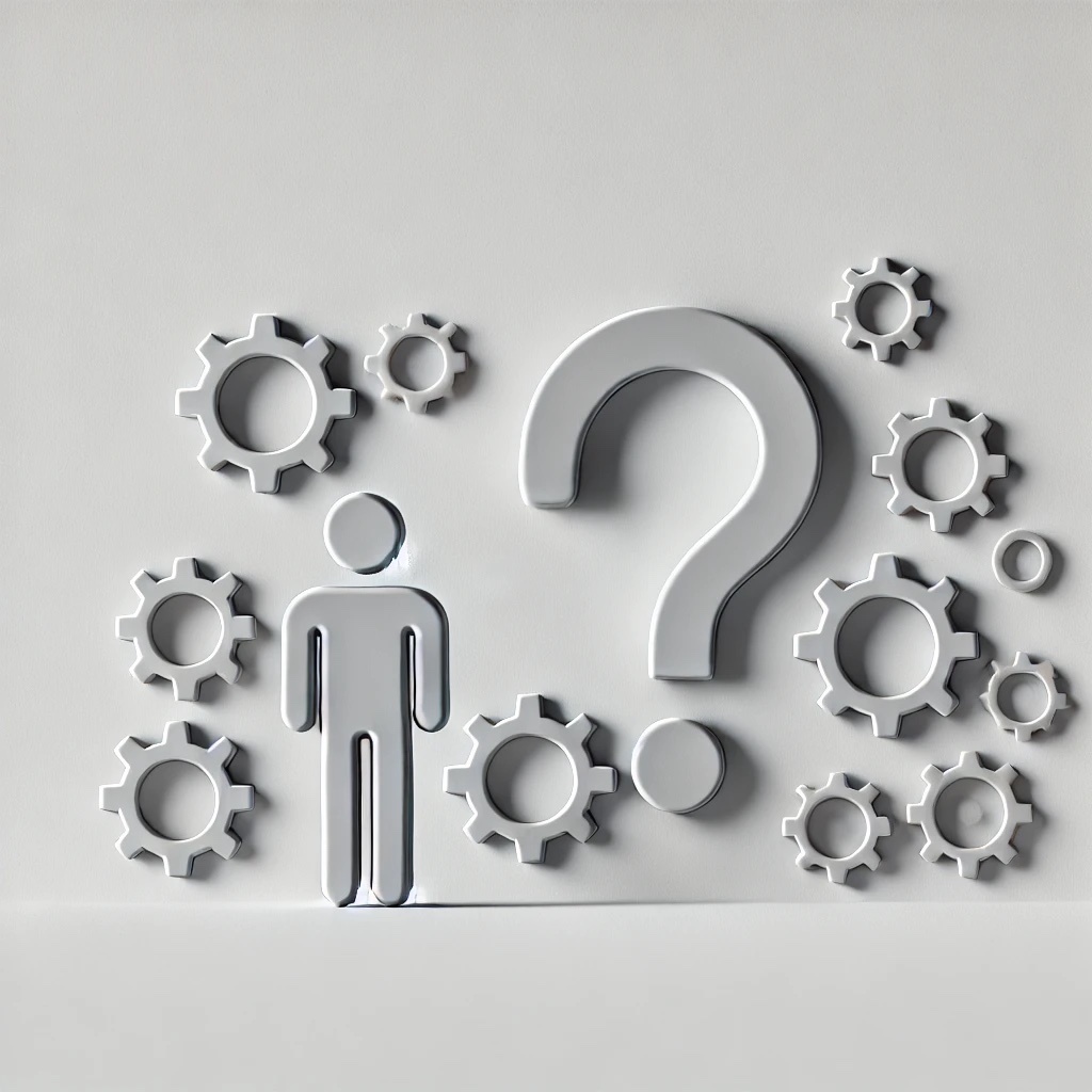 Technologisches Business Development 1 Person mit Fragezeichen